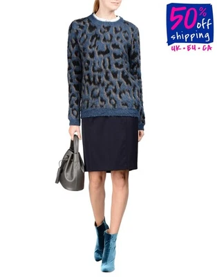 RRP €105 8 Pencil Skirt Size IT 40 Wool Blend Split Back Made in Italy - Image 1 of 4