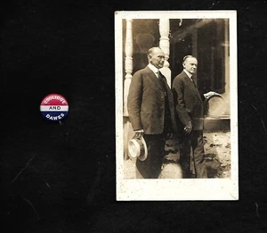CALVIN COOLIDGE and DAWES 7/8 inch litho + Real Picture PP - Picture 1 of 3