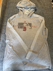 Red Sox Majestic women’s long sleeve gray Boston hooded shirt - Picture 1 of 3