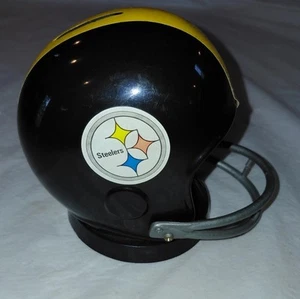 Vintage NFL 1970's PITTSBURGH STEELERS Plastic Mini Helmet Bank Rare W/Stopper - Picture 1 of 6