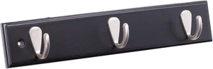 Moderne Garderobe mit 3 Haken - schwarze Oberfläche - Satin Nickel Haken - Bild 1 von 2