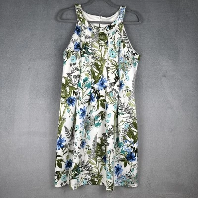 Vestido Enfocus Studio Feminino 14 Branco Floral Midi Dinheiro Antigo Escritório Preppy Boho - Imagem 1 de 4