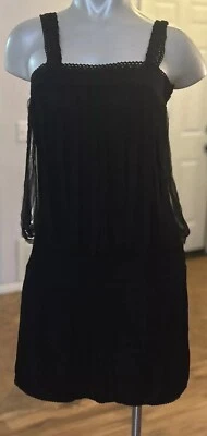 Alice + Olivia Black Crochet Dress Size XS Trimmed Sleeveless - Image 1 of 4