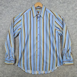 Robert Graham Men's Multicolor Striped Dress Shirt Size M Embroidered Contrast - Picture 1 of 12