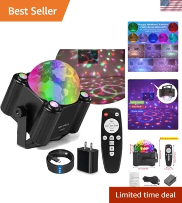Versatile Disco Ball Light with UV and Sound Activation - Perfect for Parties - Image 1 of 4