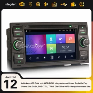 64GB Android 13 Autoradio Navi CarPlay SWC Ford Fiesta Kuga Transit Focus Galaxy - Bild 1 von 24