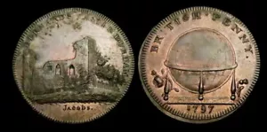 X033: 1797 Conder Token : Briton's Penny - BERNARD'S CASTLE : D&H Durham 1 - Picture 1 of 4