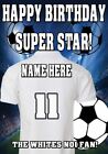 The Whites No1 Fan! Birthday Personalised Card A5 Football Name Codef1