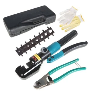 6 MT Hydraulic Crimper Crimping Tool Wire Battery Cable Lug Terminal W/9 Dies - Picture 1 of 7