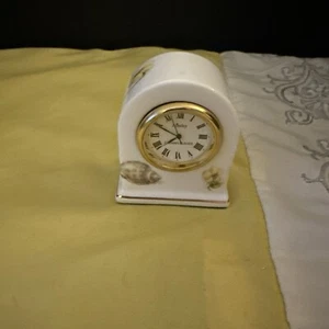 AYNSLEY English Miniature Desk Clock "Cayman Islands" Bone China Vintage - Picture 1 of 11