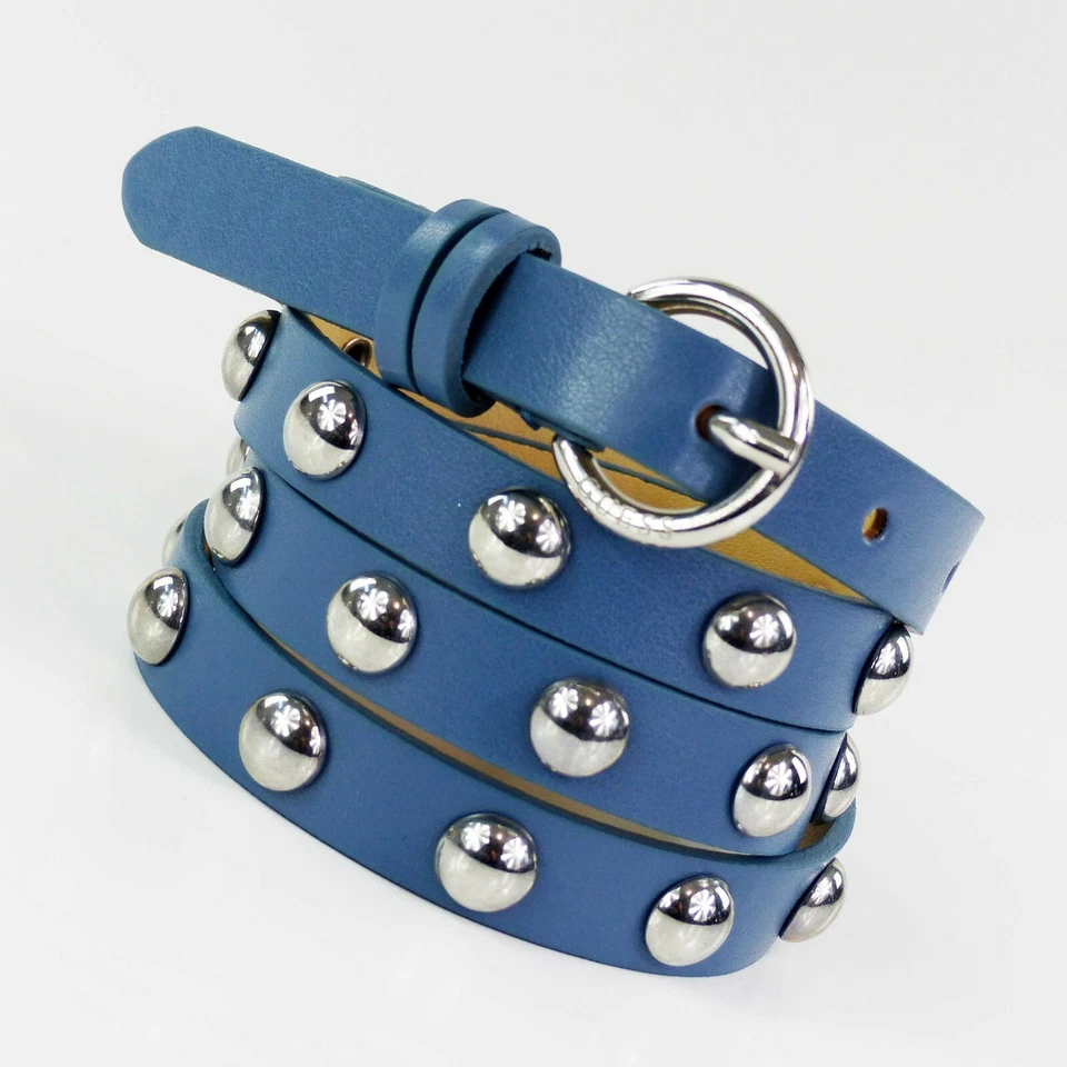 Guess Gürtel Damen Gürtel Blau schmal modisch mit Nieten NEU - Bild 1 von 4