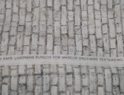 1 Yard Marcus Brothers Faye Liverman Burgos Cotton Fabric Gray Brick - Image 1 of 2