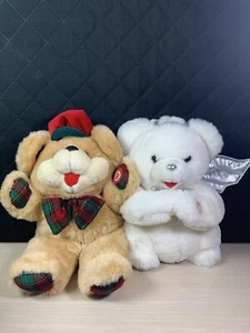 Dan Dee Tickle Tickle Wiggle Wiggle 2 lot Christmas Teddy Bear Plush Angel - Picture 1 of 11