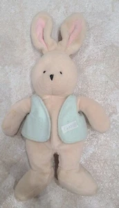 Carter's Bunny Rabbit w Vest 12" Plush Bean Bag Stuffed Animal Rattle Baby Toy - Picture 1 of 4
