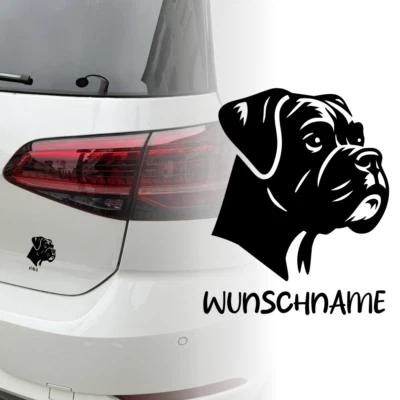 UNIDAMO Auto Aufkleber | Deutscher Boxer Hund Personalisiert | Sticker | Wunschname 239