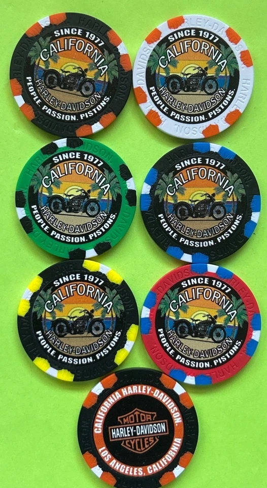 Ficha de póker Harley Davidson impresión ancha California HD en Los Ángeles, CA CERRADA Foto 1 de 1