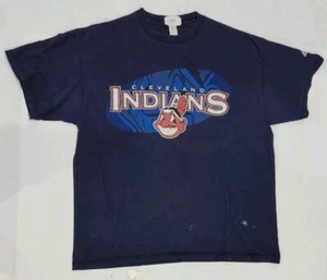 Vintage Adidas Cleveland Indians Chief Wahoo Distressed TShirt Adult Size Large - Picture 1 of 10