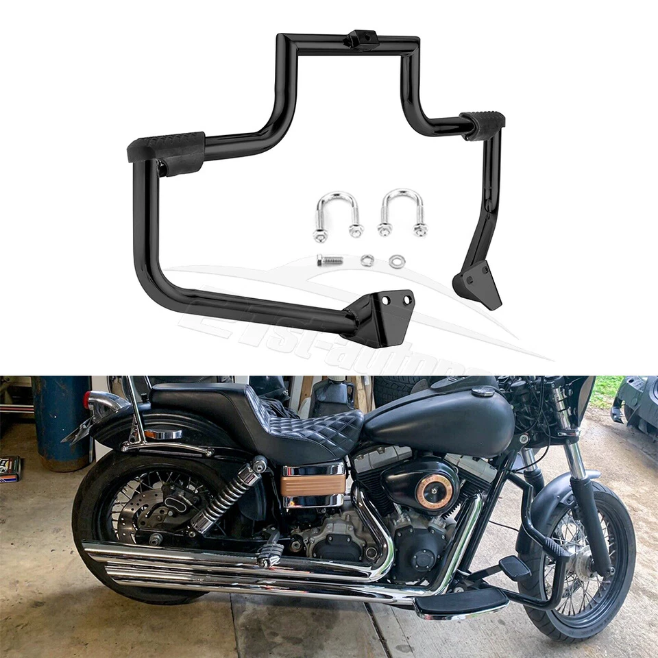 Barras de choque protectoras de motor FXDC Wide Glide Super Glide para Harley Dyna Street Bob Foto 1 de 4