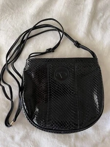 Auténtico Bolso Bandolera Python Walter Steiger Pithon Negro De Colección - Imagen 1 de 5