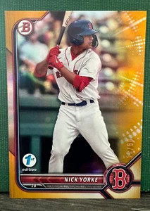 Bowman Draft 2022 primera edición BD-94 Nick Yorke lámina de oro #15/50 - Imagen 1 de 2