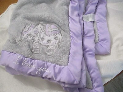 Manta bebé wendy bellissimo lovey lovey 30x40" gris lavanda púrpura Foto 1 de 2