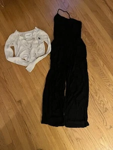 EUC Womens Size Small (tall) Abercrombie And Fitch Black One Shoulder Romper - Picture 1 of 5