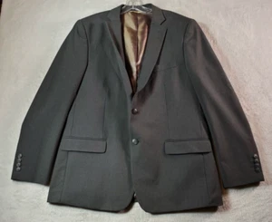 Haggar Blazer Jacket Men Size 44 Gray Polyester Pockets Single Breasted 2 Button - Picture 1 of 14