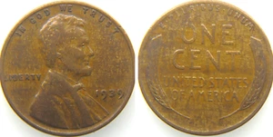 1939 Lincoln Wheat Cent - Improper Alloy Mix Wood Grain Woody - Rare Error Coin - Picture 1 of 4