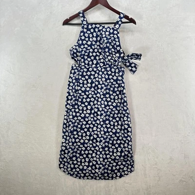 Vestido Kate Spade Saturday para mujer 8 azul blanco estampado floral lazo cintura Ditsy Foto 1 de 4