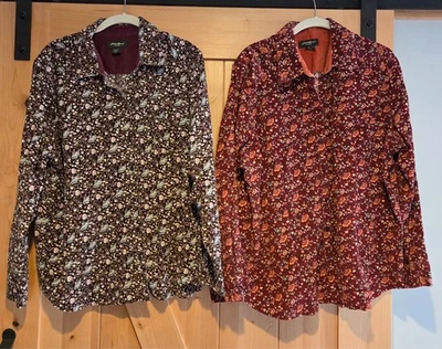 Lote de 2 Camisa Eddie Bauer Mujer Talla Grande XXL Floral Pana Botón Delantero Foto 1 de 4