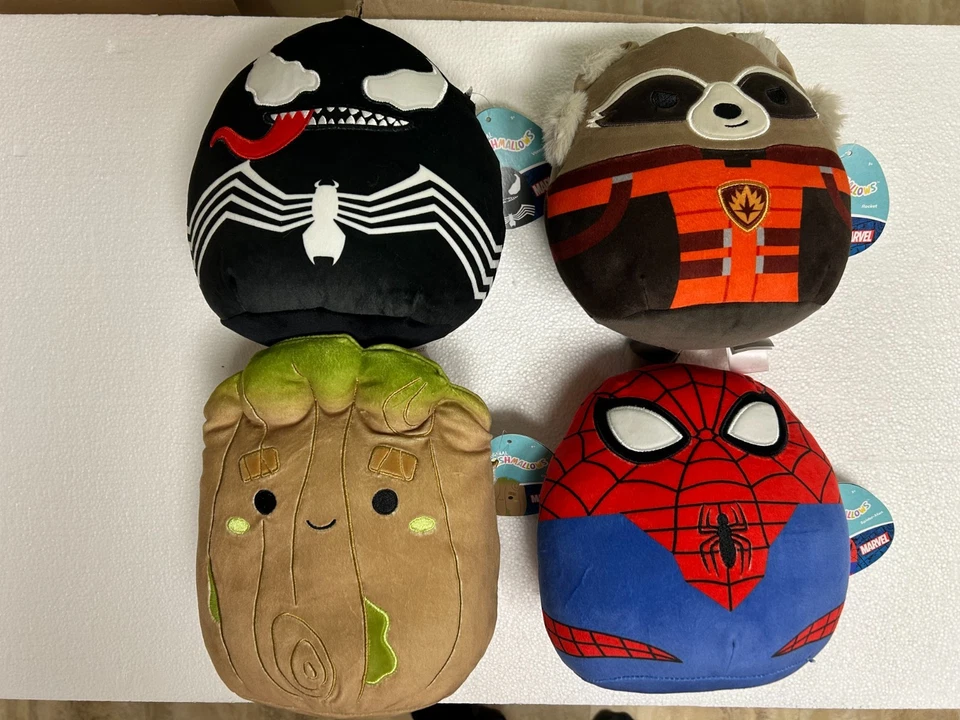 Squishmallows Marvel Groot-Spiderman-Rocket-Venom 8 Inch Soft Plush New - image 1 of 1