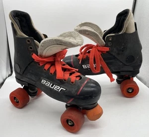 Pattini a rotelle Bauer Turbo taglia 9 - cavigliere danneggiate - rari Snake Sims Street - Foto 1 di 24