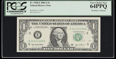 Fr. 1930-E 2003A $1 Federal Reserve Note Binary S/N - Image 1 of 2