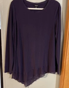 Túnica asimétrica Simply Vera Wang ciruela púrpura talla L - Imagen 1 de 4