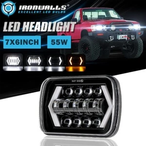 7x6" 5x7" LED Headlight DRL Hi-Lo DOT Lamp for Toyota Nissan Pickup Hardbody D21 - Picture 1 of 12