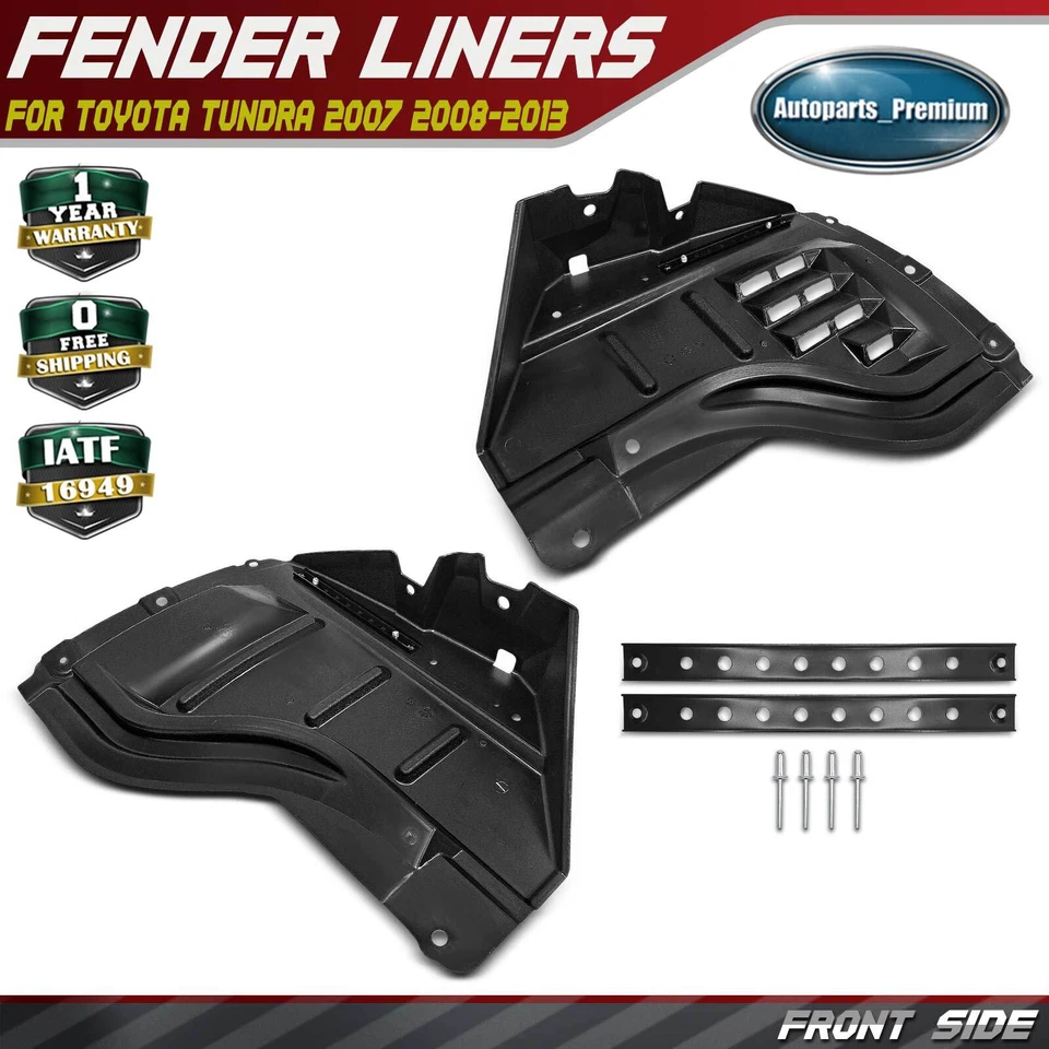 Forros de guardabarros interiores delanteros con parachoques de plástico para Toyota Tundra 2007-2013 2 piezas Foto 1 de 4