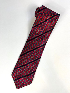 Men's Brioni 100% Silk Tie Geometric Stripes Hand Made in Italy
