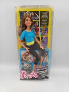 Barbie Made To Move Fitness Doll with Blue top Ultra Flexible Articulated Body - Picture 1 of 5