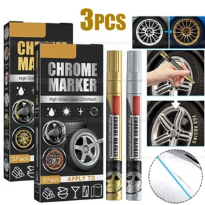 3Pcs Metallic Liquid Chrome Mirror Finish Paint Pen DIY Art Pens Markers Pens - Picture 1 of 13