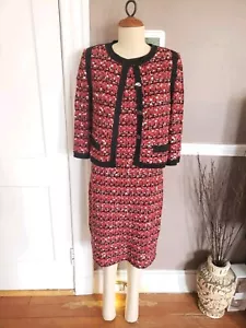 ¡Precioso conjunto de vestido y chaqueta a juego de mezcla de lana multicolor de St. John! ¡Talla 6! - Imagen 1 de 12