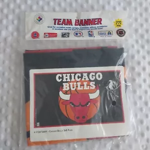 Vintage Chicago Bulls Team Flag Banner Officially Licensed NBA Large 3'X5' New - Picture 1 of 13