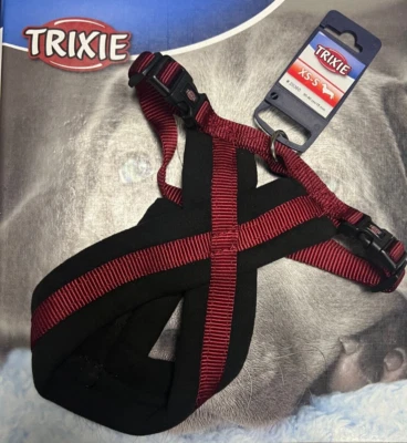 TRIXIE Dog Harness Padded Comfort Fleece 30-40cm XS-S / 15mm chunky fleece Bordeaux Red