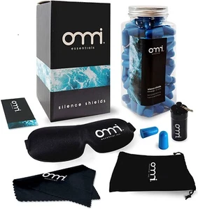 Omni eye mask and 60 earplugs Silence Shields Kit Carry Case Non-toxic - Picture 1 of 12