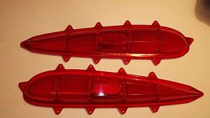 1959 59 CHEVROLET CHEVY IMPALA GUIDE ORIGINAL STYLE PAIR TAILLITE LENS  - Picture 1 of 3