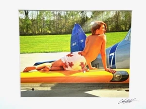 Warbird Pinup Girls Photo with White Matboard, SNJ-2 - Picture 1 of 1
