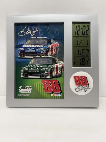 Dale Earnhardt Jr. #88 Clock/Temp 7”x 7”  ( No Instructions ) Plays A Tune Cover