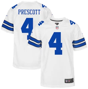 Camiseta deportiva de juego preescolar/juvenil de Dak Prescott de los Dallas Cowboys - blanca - Imagen 1 de 3