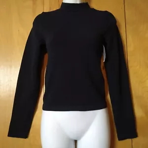 FCT With Love Basics Women's Size Medium Long Sleeve Black Textured Top New - Picture 1 of 5