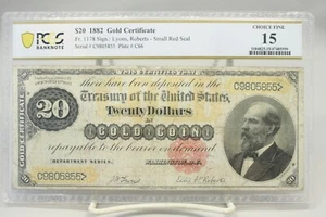 1882 $20 Gold Certificate Fr.1178 PCGS F15 No Comment #5855 - Picture 1 of 2