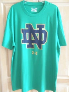 NWT Notre Dame Fighting Irish Under Armour Short Sleeve TShirt Green Size Medium - Picture 1 of 7
